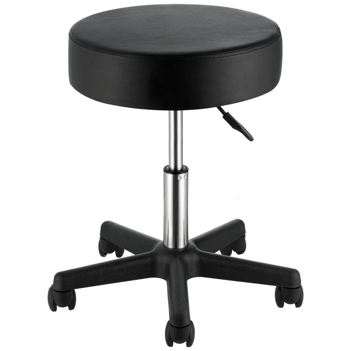 Rollhocker Mit Rollen, 181 Kg Gewichtskapazität, Höhenverstellbar, Hocker Mit Ultradickem Sitzkissen, Drehhocker Für Salon, Bar, Zuhause, Büro, Medizin, Massage, Schwarz