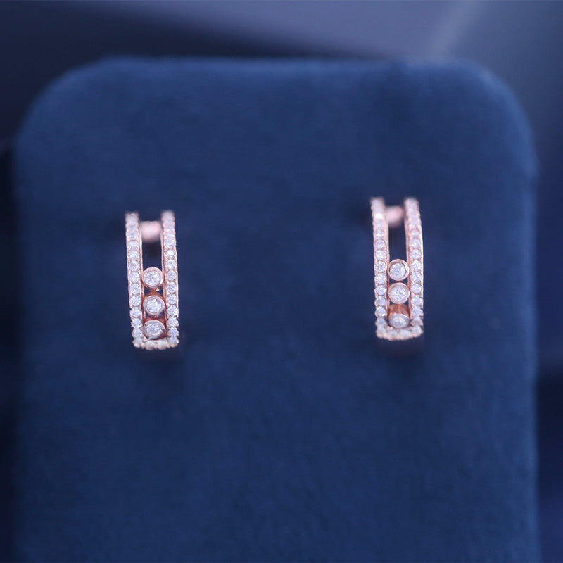 S925 Sterling Silver Active Bead Stud Earrings For Women