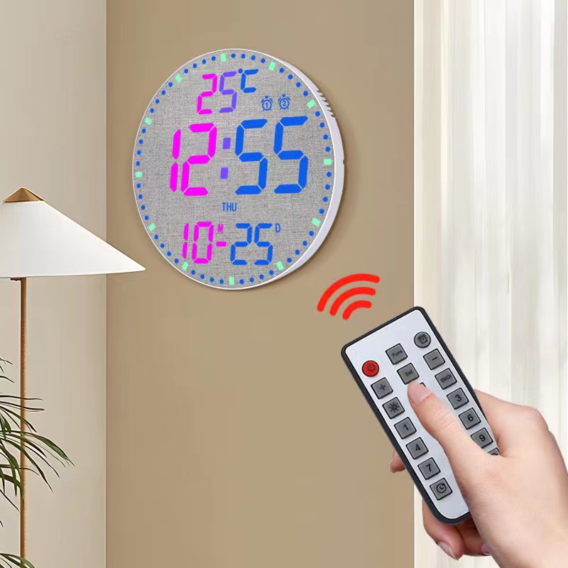 Smart WiFi Perpetual Calendar Digital Clock With RGB Color-Changing Wall Clock
