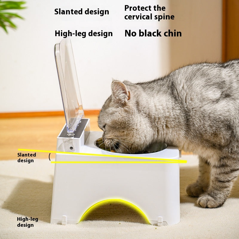 Smart Cat Feeder Automatic Lid Opens Closes Motion Detection Cordless