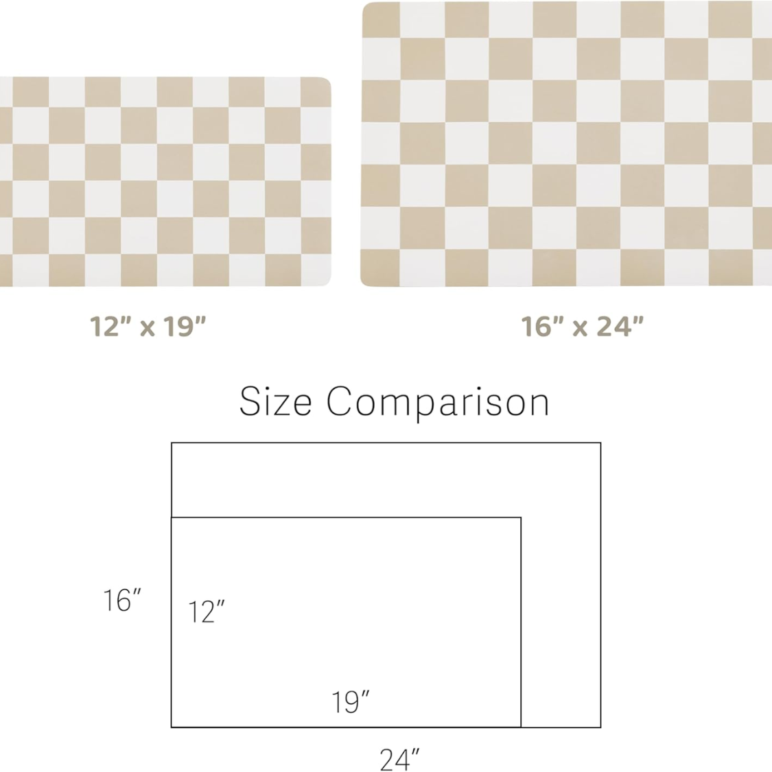 Dog Feeding Mat, Absorbent Mats For Dog Food And Water Bowl, Dispenser, Retro Aesthetic Khaki Beige Checkerboard Pet Placemat For Dogs, Cats, Puppy