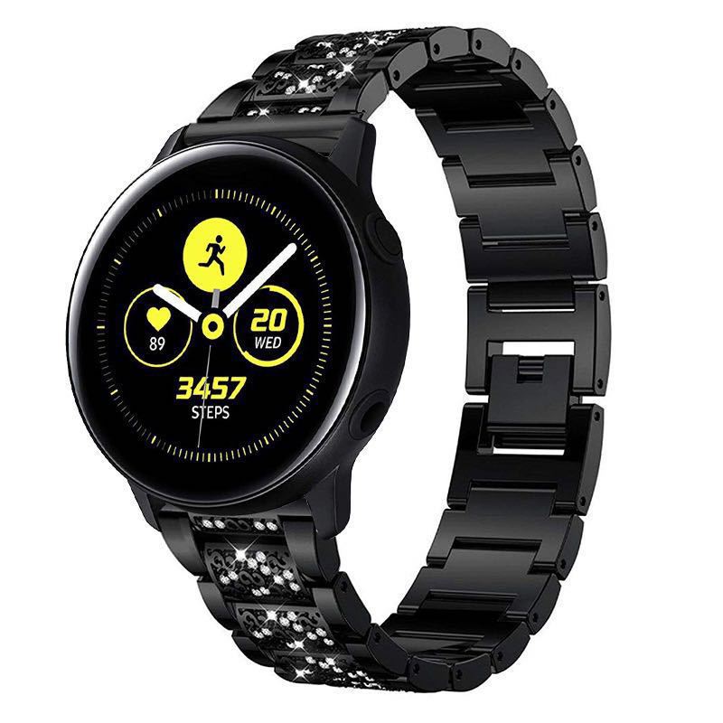 Three Beads Diamond Strap For Active 2 Watch4GT2 Metal Steel Belt
