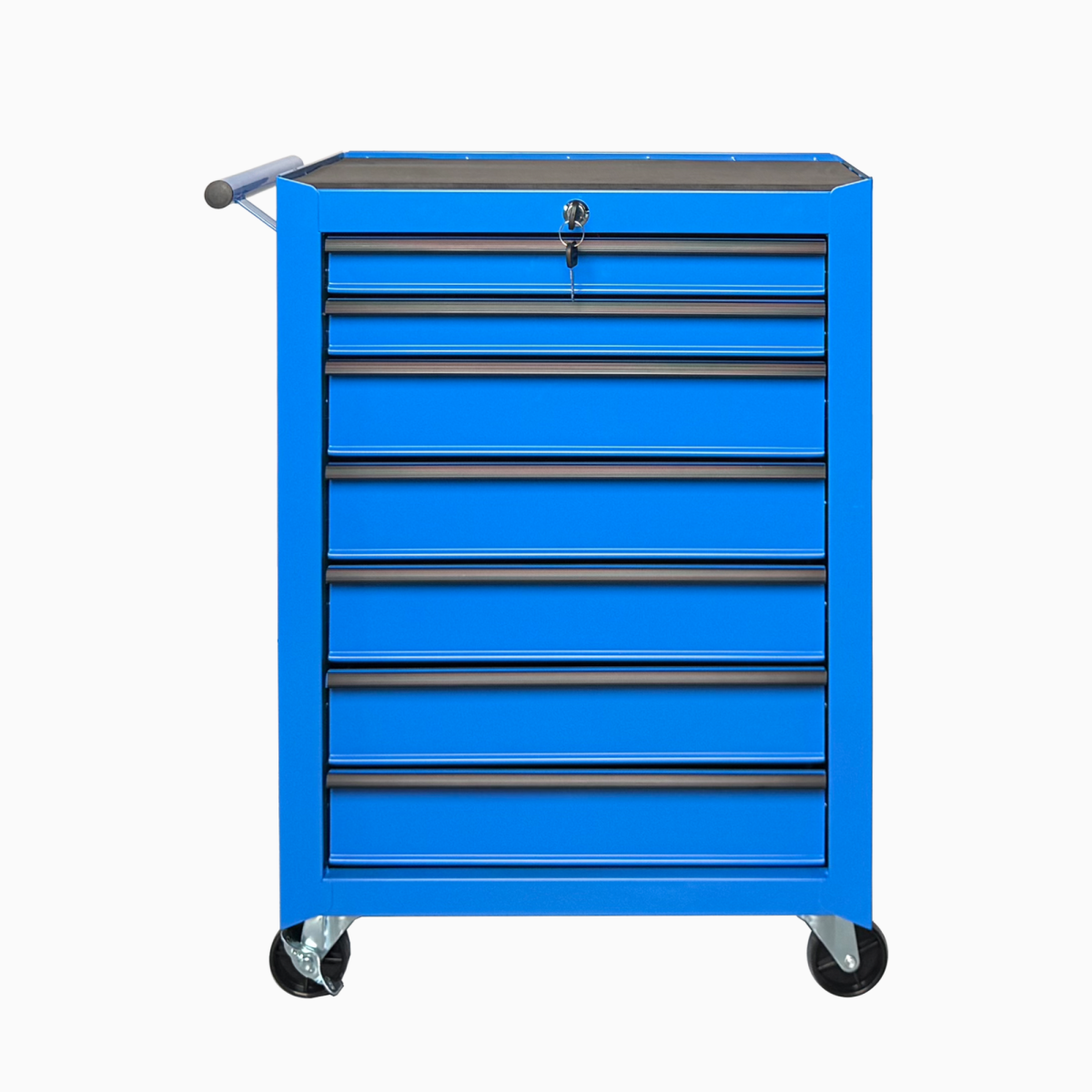 Rolling Metal Tool Chest with 7 Drawers, 20" 7-Drawer Tool Chest Cabinet with Ball Bearing Drawer Slides, Steel Tool Storage Box Organizer  -BLUE