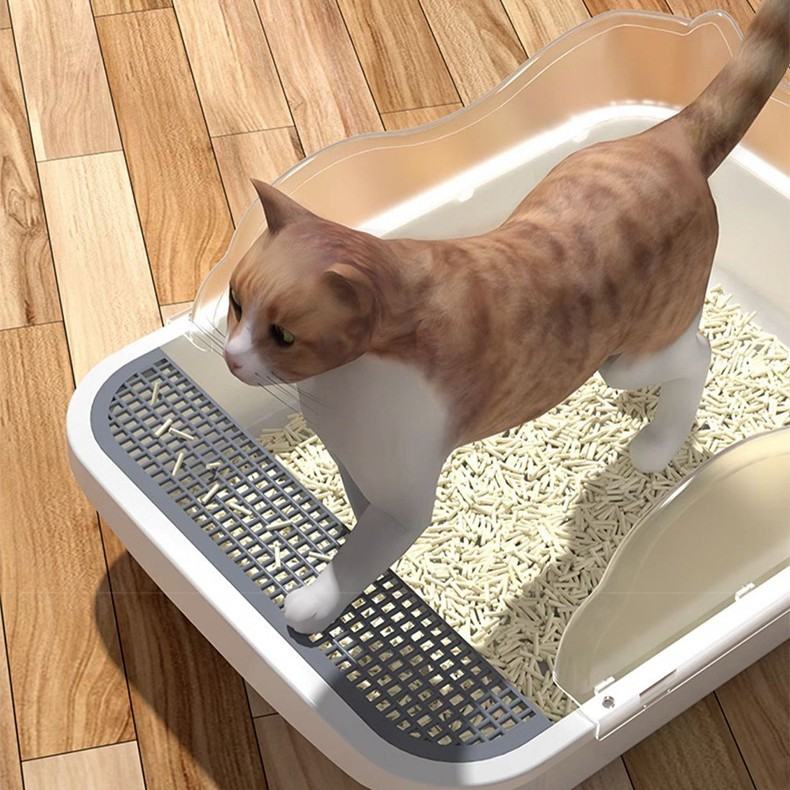 Pet Supplies Splash-proof Toilet Extra Large Cat Litter Basin Sub Semi-closed Litter Box