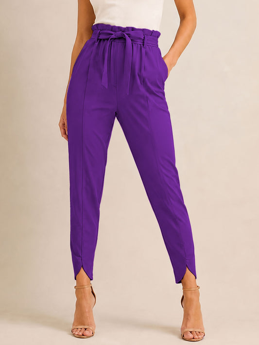 New Fashion High Waist Solid Color Versatile Elegant Casual Women's Pants