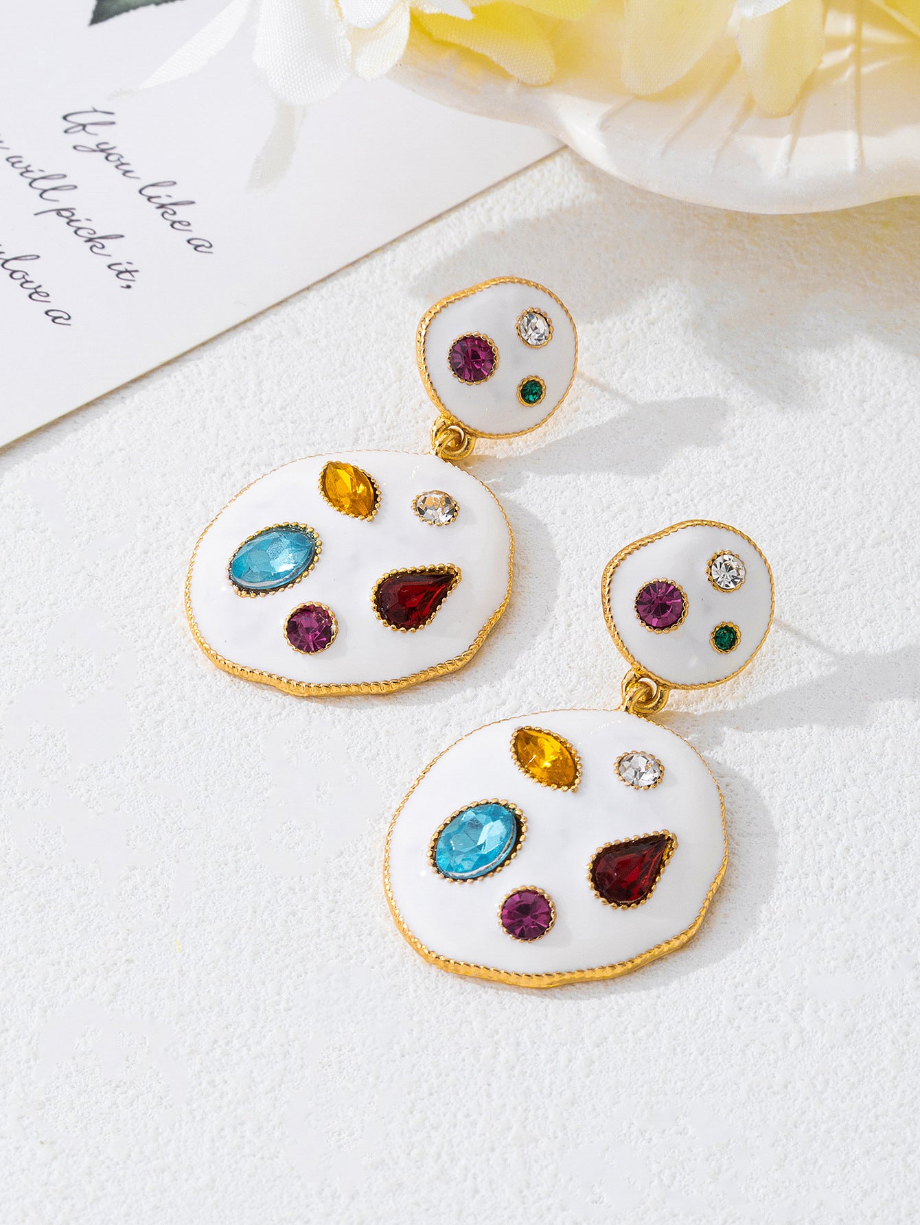 Best Selling Luxury Round Diamond Dangle Earrings For Women, High-End Unique Versatile Daily Commute Geometric Fashion Stud Ear Jewelry