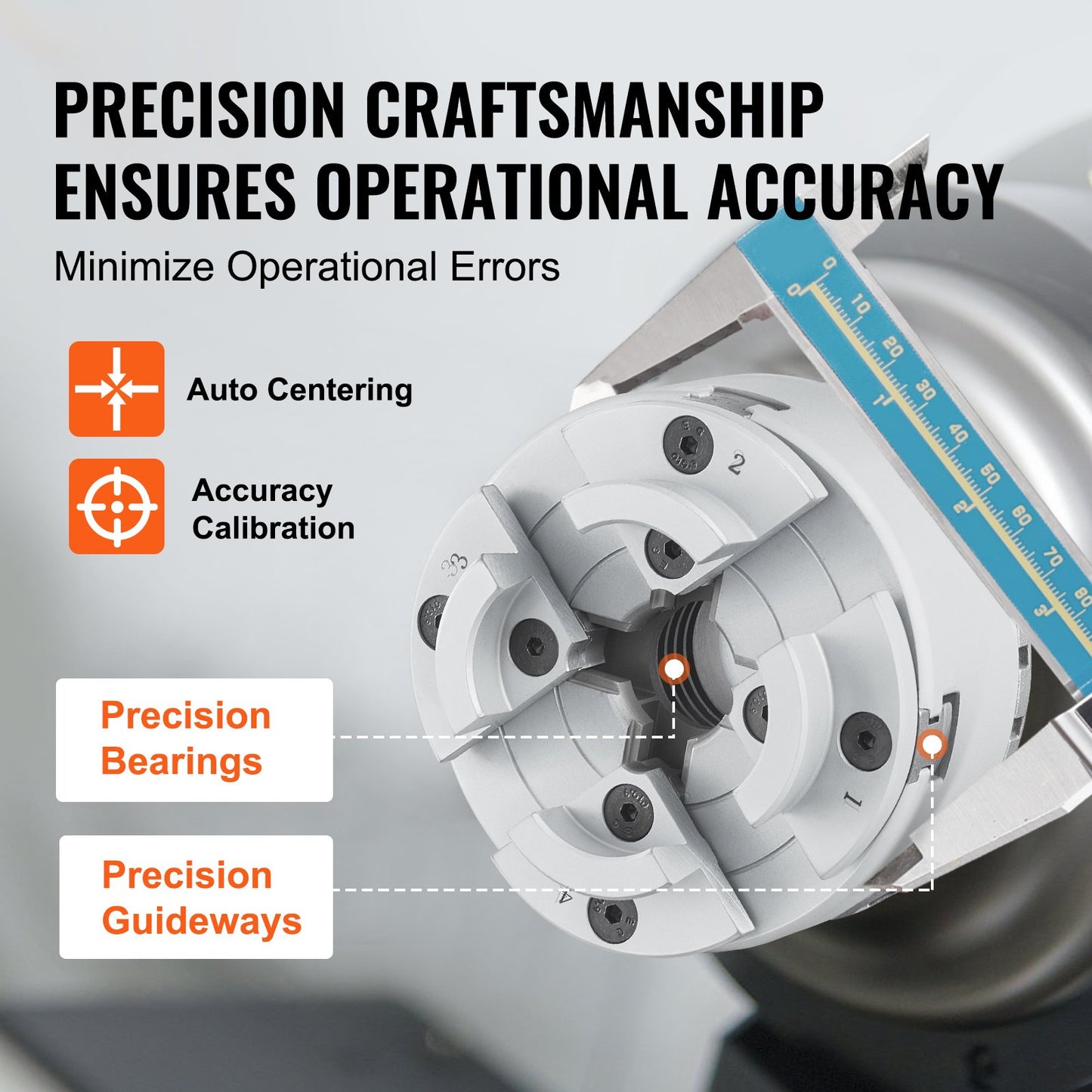 KP96 Lathe Chuck, 4-Jaw 3.75" Diameter, Metal Lathe Chuck Turning Machine Accessories, Self-centering Tool, For Lathe, Precision Machining, Grinding Machines, Milling Machines