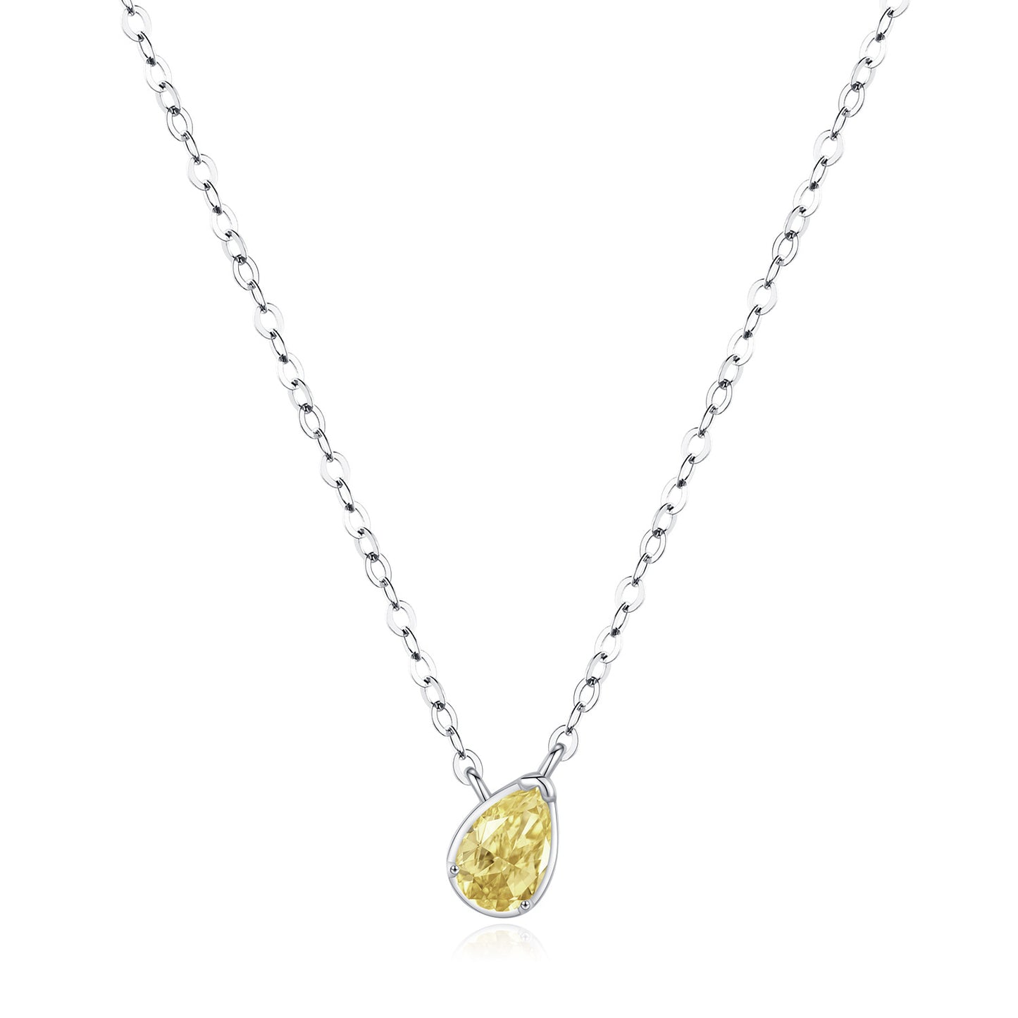 5 Pure Silver Drop Simulated Diamond Necklace Women Niche Korean
