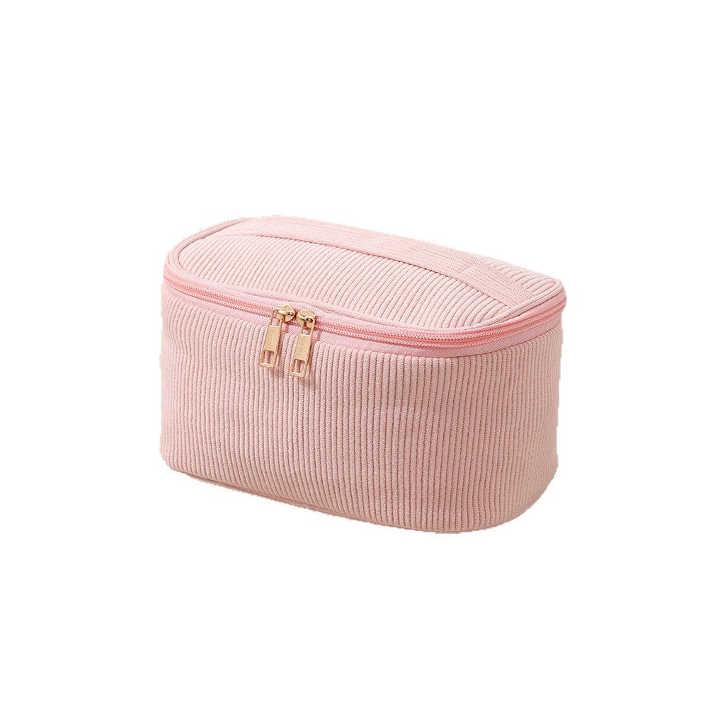 Corduroy Set Large-Capacity Buttoned Makeup Bag