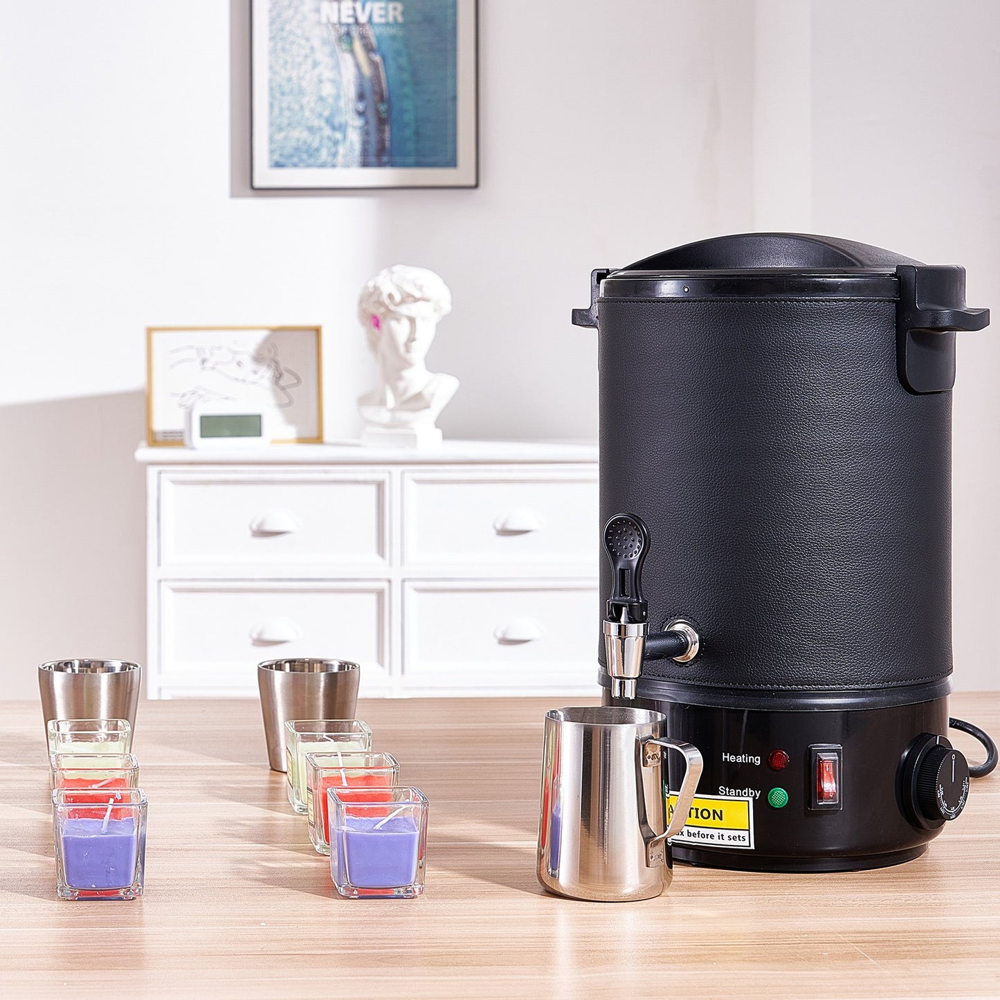 Wax Melter For Candle Making, 6.5 Liter Large Electric Wax Melting Pot Easy Pour Spout, 9-level Temperature Control, Easy Clean For Candle Soap Cream Beauty Bulk Production Business Or Home