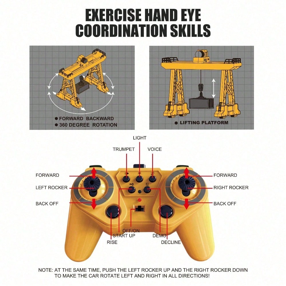 2.4GHz Remote Control Gantry Crane, Assemble It Yourself. A 118 Scale, Lifelike Construction Site Truck. Educational, Fun, And A Great Gift For Kids 6. Forklift, Construction, Toy Truck