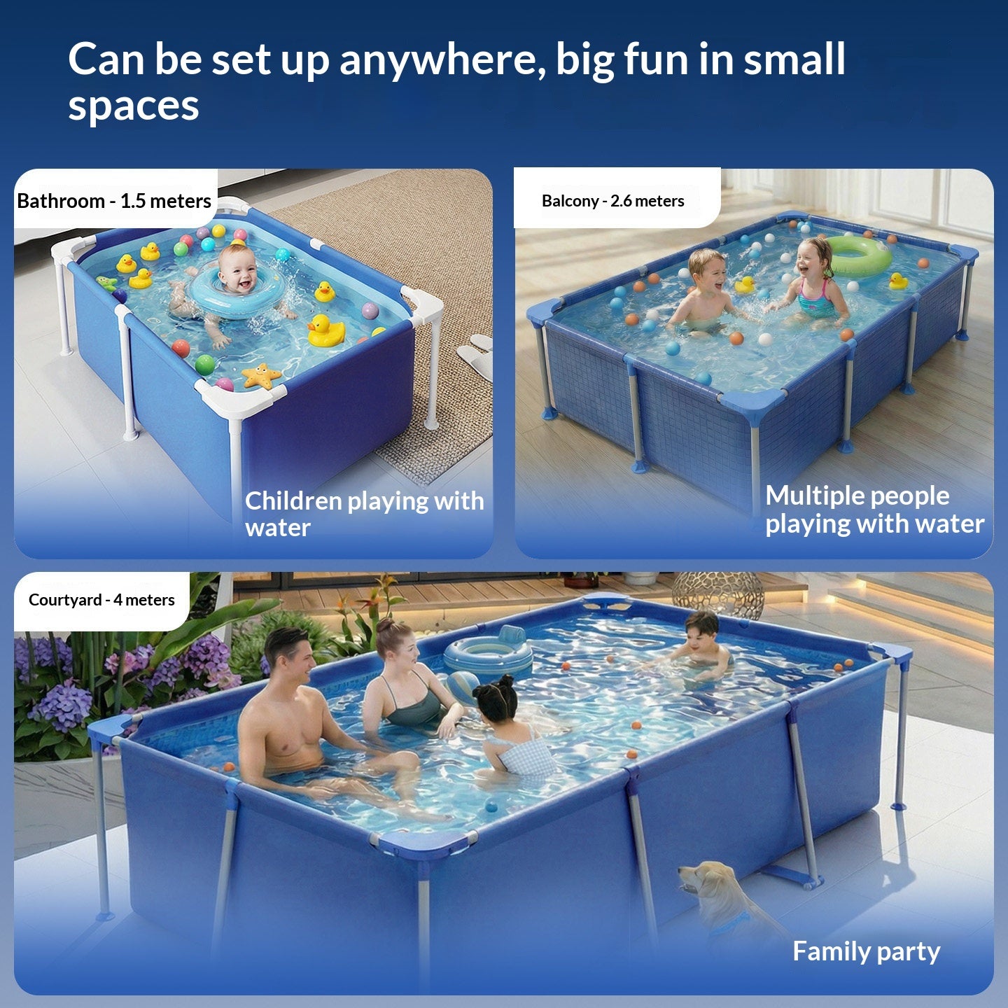 Foldable Stackable Thickening For Outdoor Swimming Pools