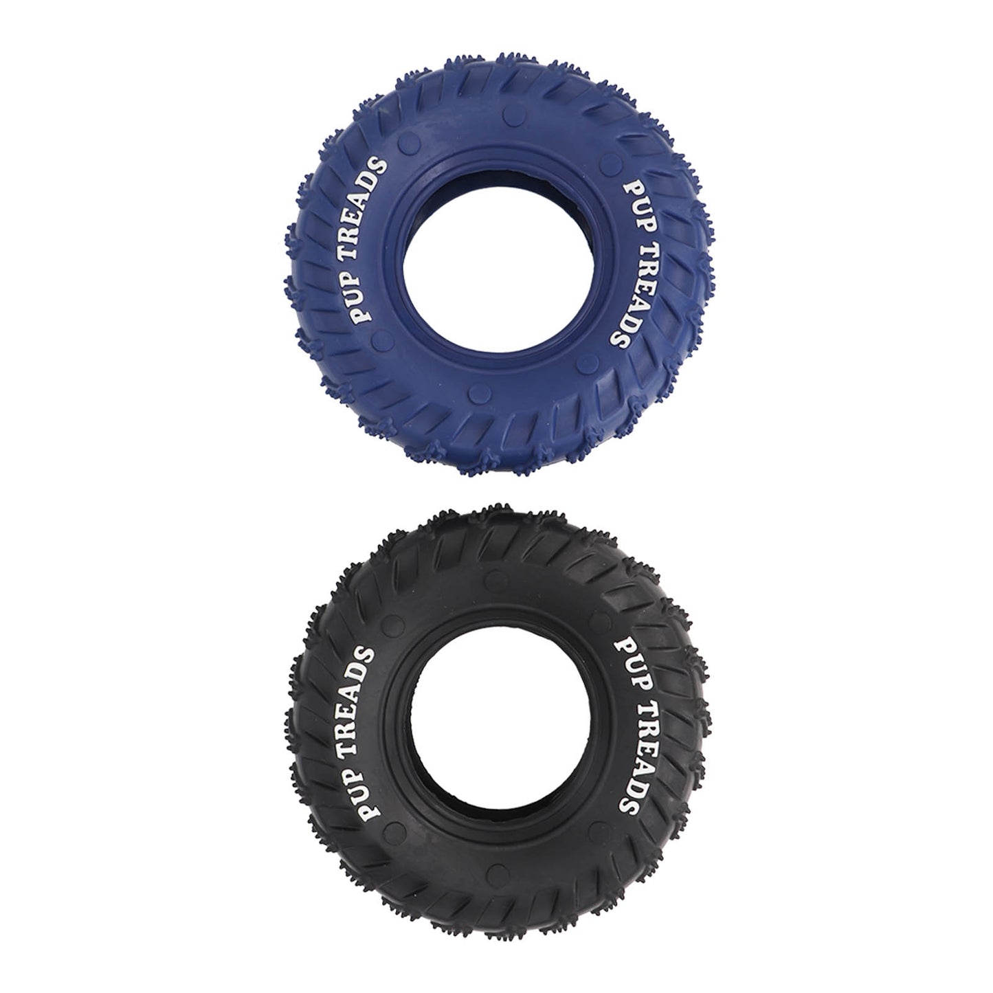 2Pcs Blue Black Rubber Tire Dog Chew Toy Safe Tire Shape Rubber Pet Chew Toy For Medium Large Dogs