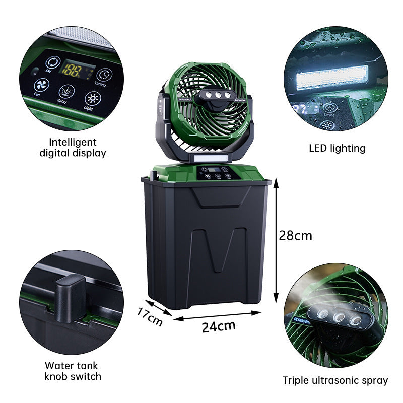 Outdoor Portable High-Wind Charging Camping Lighting Fan