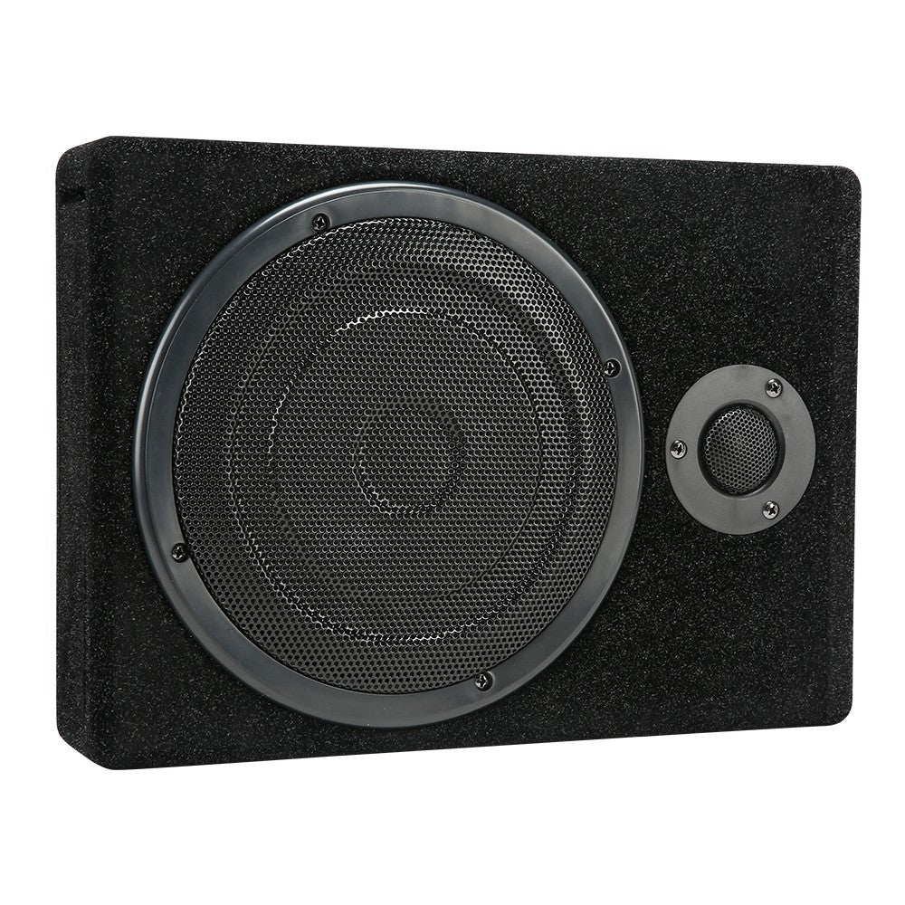800W 8in  Car Under Seat Active Subwoofer Slim Amplified Sub Audio Speaker Kit 12V