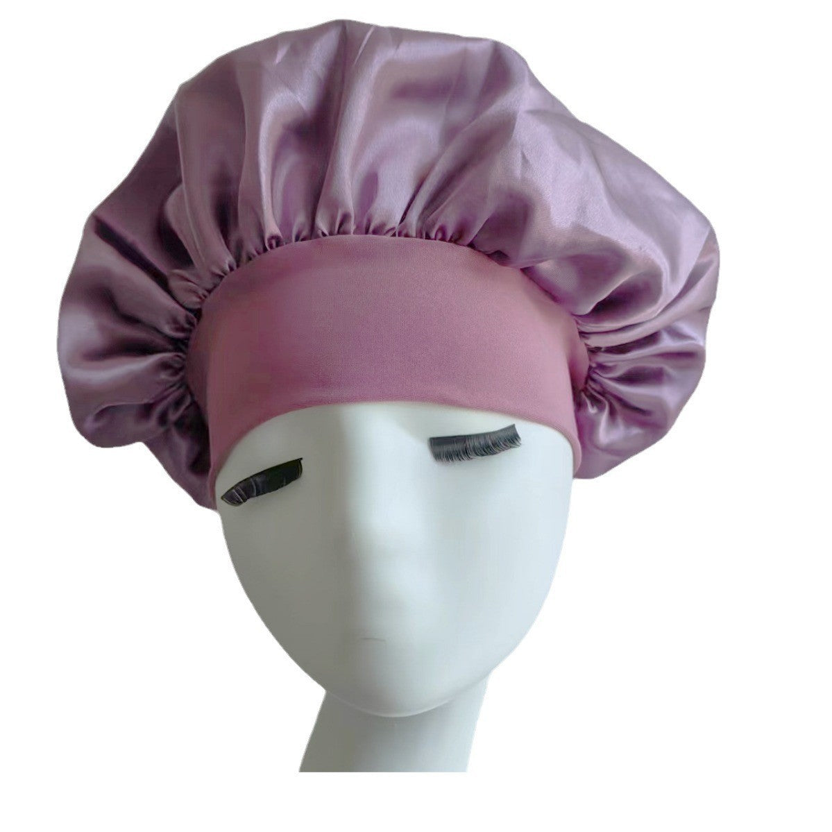 Wide-brimmed High Elastic Headscarf Beauty Salon Shower Cap Care Satin Nightcap