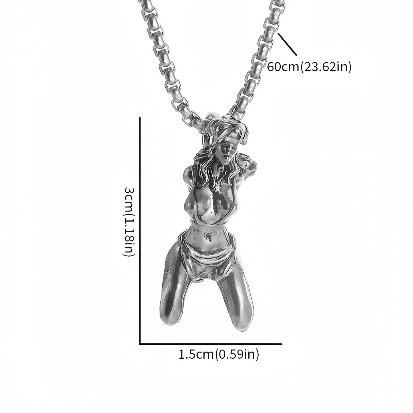 Men BDSM-inspired Kinky Pendant Necklace, Copper With Silver Plating, Gothic  Jewelry, Statement Fashion Accessory