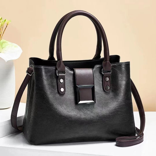 Korean-style Large-capacity Multi-layer PU Leather Shoulder Crossbody Bag