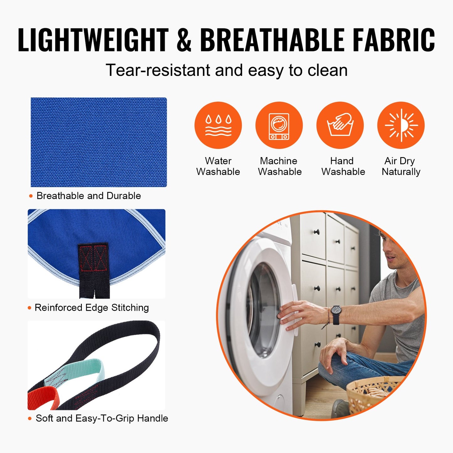 Universal Full Body Patient Lift Sling -Small, Patient Lift Medical Sling For Easy Transfer And Bathing, Polyester Patient Aid Transfer Sling For Elderly, Disabled, Bedridden, 600LBS Capacity