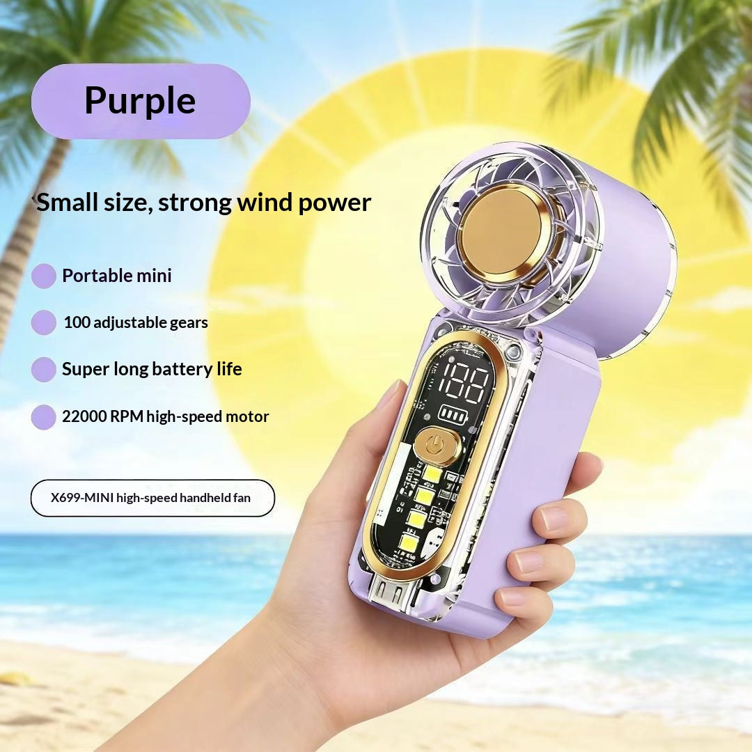 Mini Handheld Fan With USB Charging And Built-in Light
