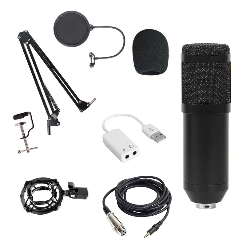 BM800 Condenser Microphone Kit For Computer Recording Anti-Blast Live Streaming Sound Card Wired Karaoke Microphone Dedicated For Livestreaming
