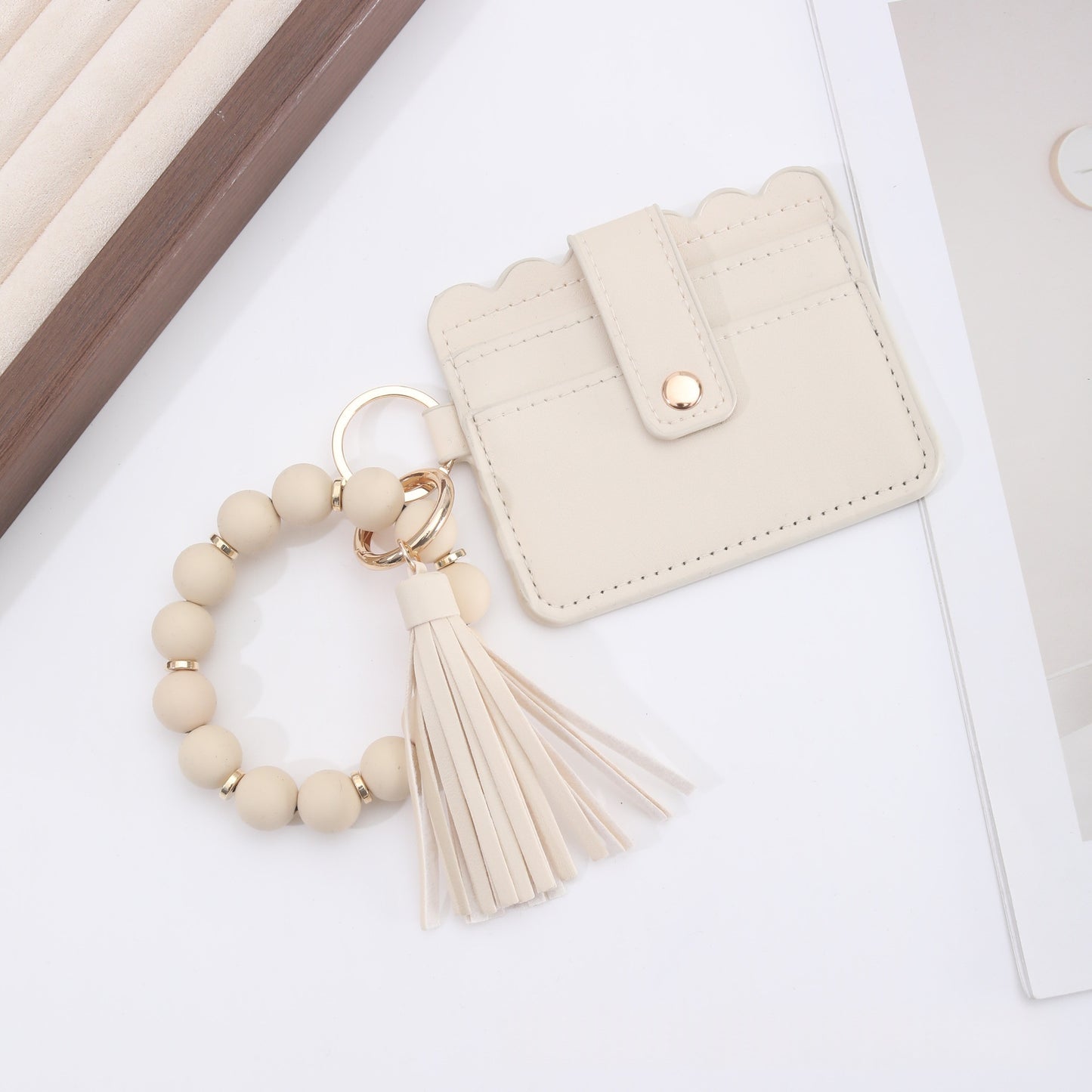 Silicone Bead Bracelet Cardholder Food-grade