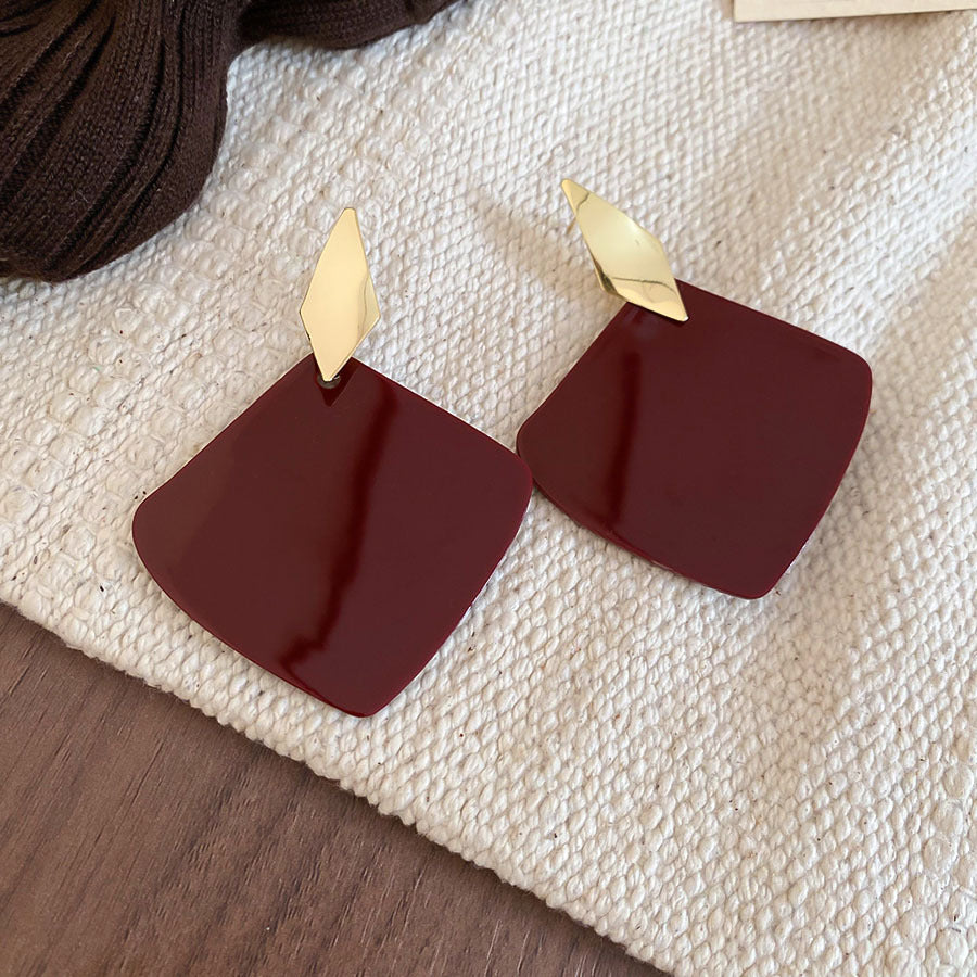 Trend French Vintage Flat Round Resin Tassel Circle Earrings, S925 Silver Needle Elegant Temperament Light Luxury Fashion Daily Wear Ear Hoops