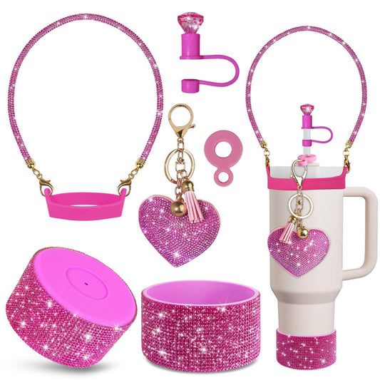 Water Bottle With Accessories Including A 3040-inch Handle And Straw