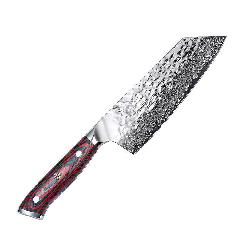 Keemake Nakiri Knife 7 Inch Damascus Steel Kitchen Chinese Meat Cleaver Knife