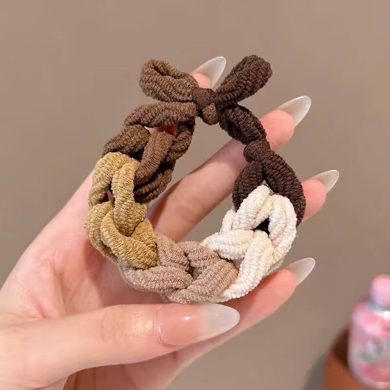 High Ponytail Hair Tie Colorful Braided