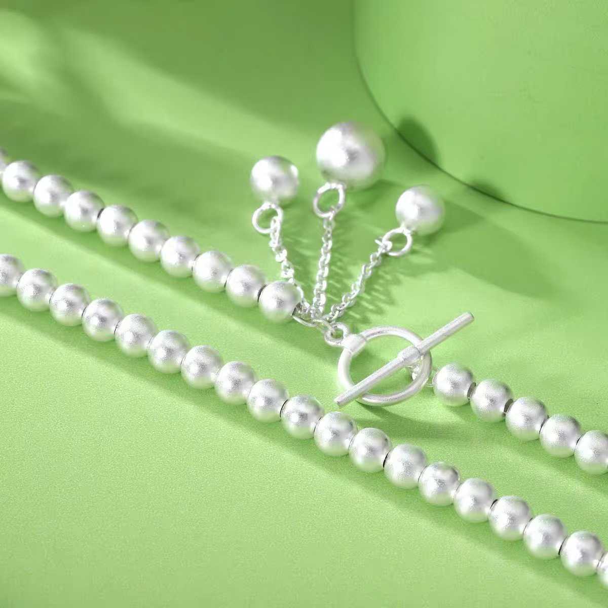 1pcs 925 Sterling Silver Beaded OT Clasp Tassel Necklace, Minimalist  Style, For Daily Casual Wear & Women Holiday Gifts
