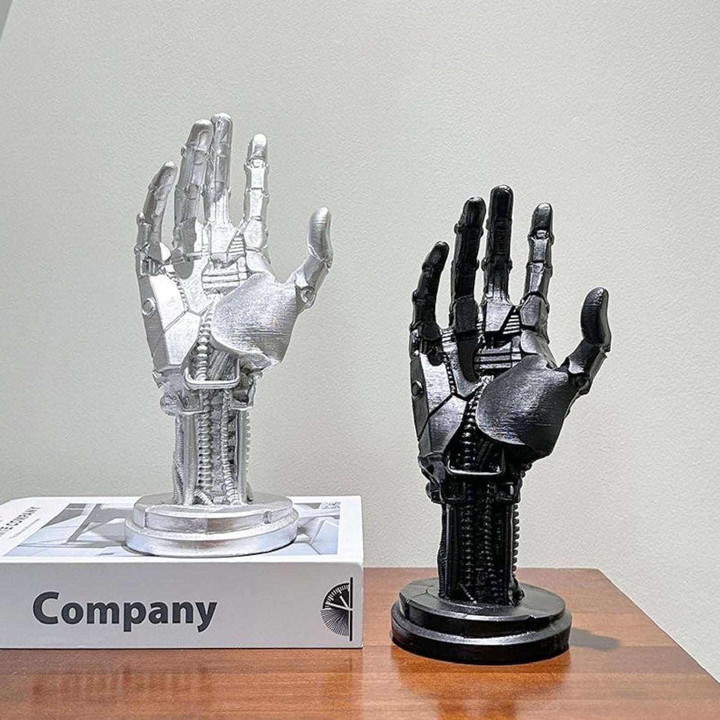 Creative Mechanical Hand Staue, Gaming Controller Holder Stand, Headphone Holder, Necklace Holder, Robot Hand Sculpture, Hand Crafts, Realistic Hand Decor, Modern Home Decor, Gaming Room Decor, Silver