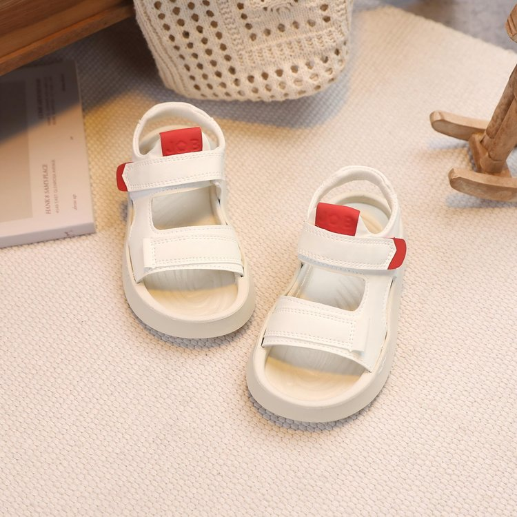2026 Summer New Korean Style Kids Sandals, Boys Girls Casual Outdoor Sports Beach Sandals, Soft Sole Magic Tape Breathable Children Shoes Size 26-37