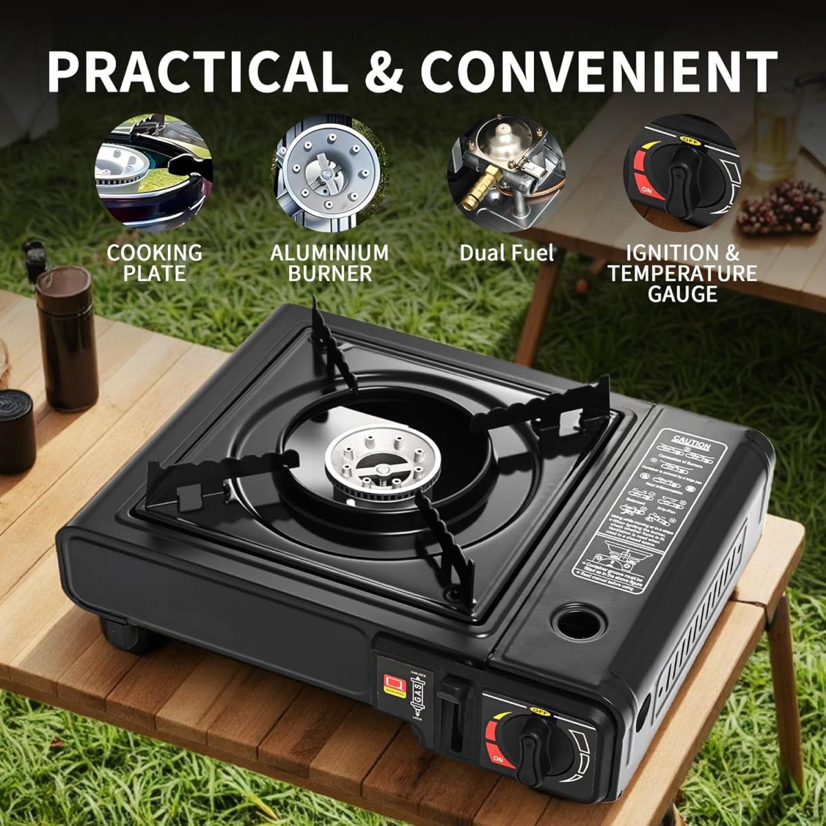 Outdoor Camping Butane Gas Stove Portable Single Burner Hob BBQ Picnic Cooker Excluding Gas Cylinders