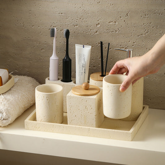 Wabi-Sabi Style Cave Stone Storage Seven-Piece Set