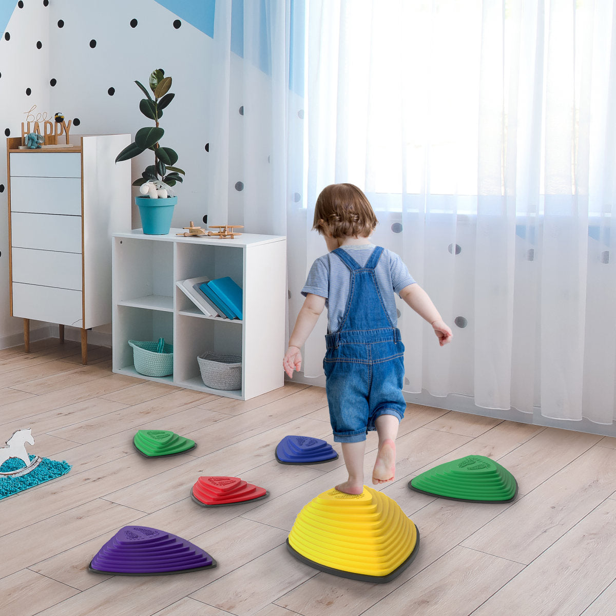 6-Piece Stepping Stones For Kids, Stackable Sensory Toys Outdoor Indoor, Obstacle Course For Balance And Motor Skills