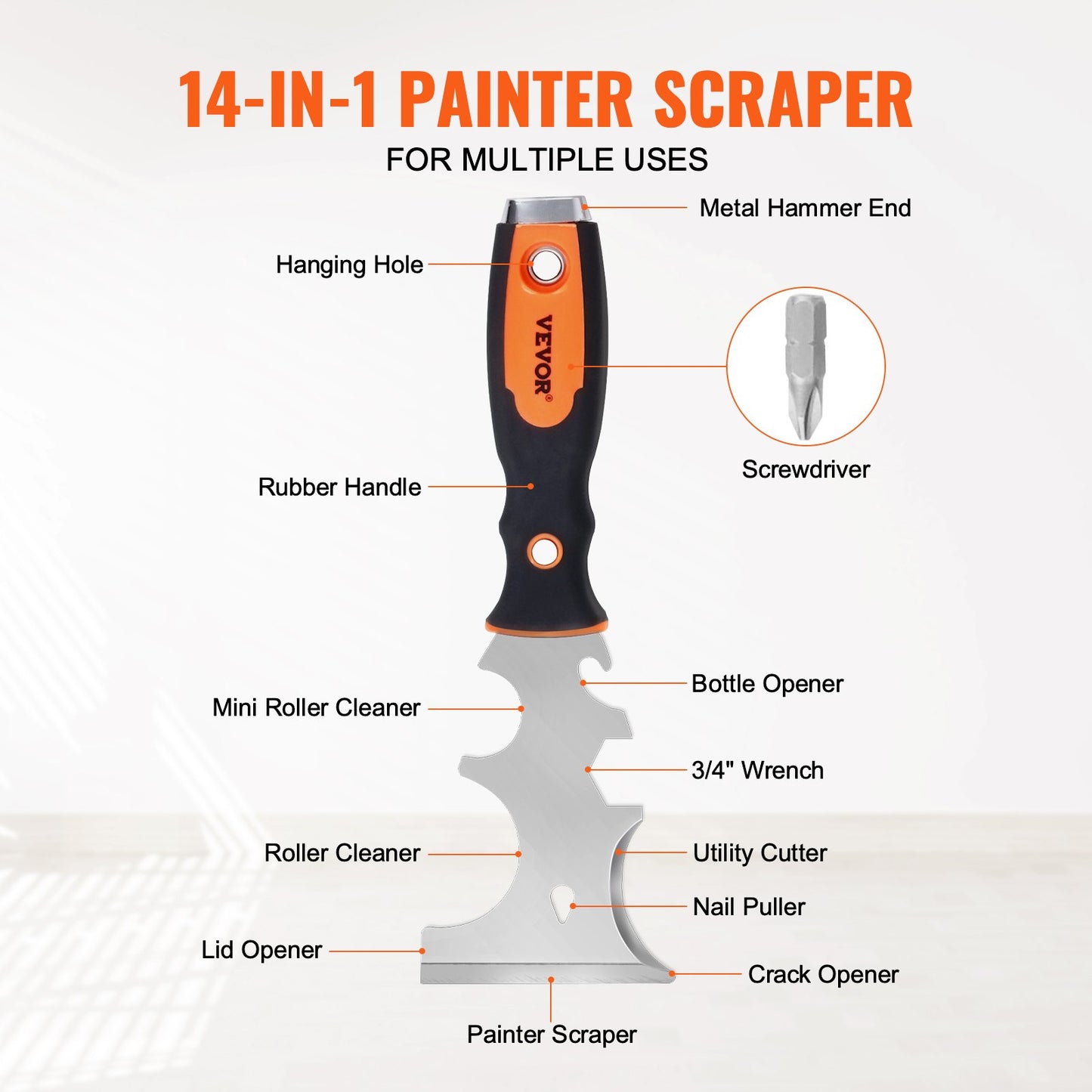 Drywall Knife Set, 6 PCS Drywall Tools Includes 3in Painter Scraper, Two Putty Knives,  Two Taping Knives And 12in Mud Pan, Stainless Steel Spackle Tool, Drywall Finishing Tools For Home