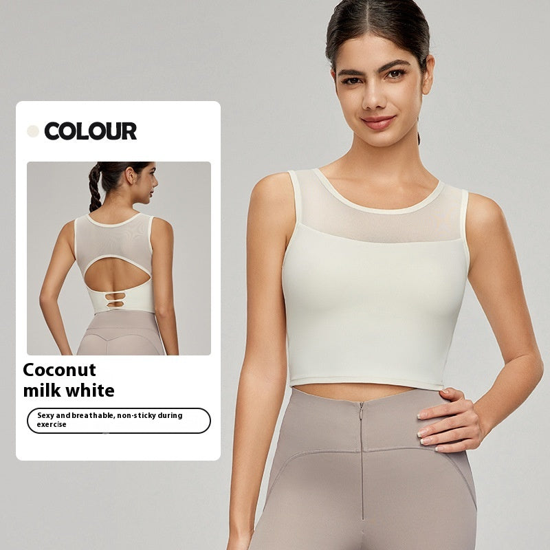 Splicing Mesh Beauty Back Yoga Vest