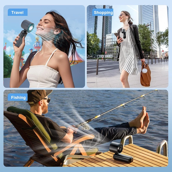 Portable Handheld Mini Turbo Fan In Outdoor USB Rechargeable Ice Cooling Fans W LED Display Fan US Logistics Only For USPS.TK TMEU Only For Self-pickup