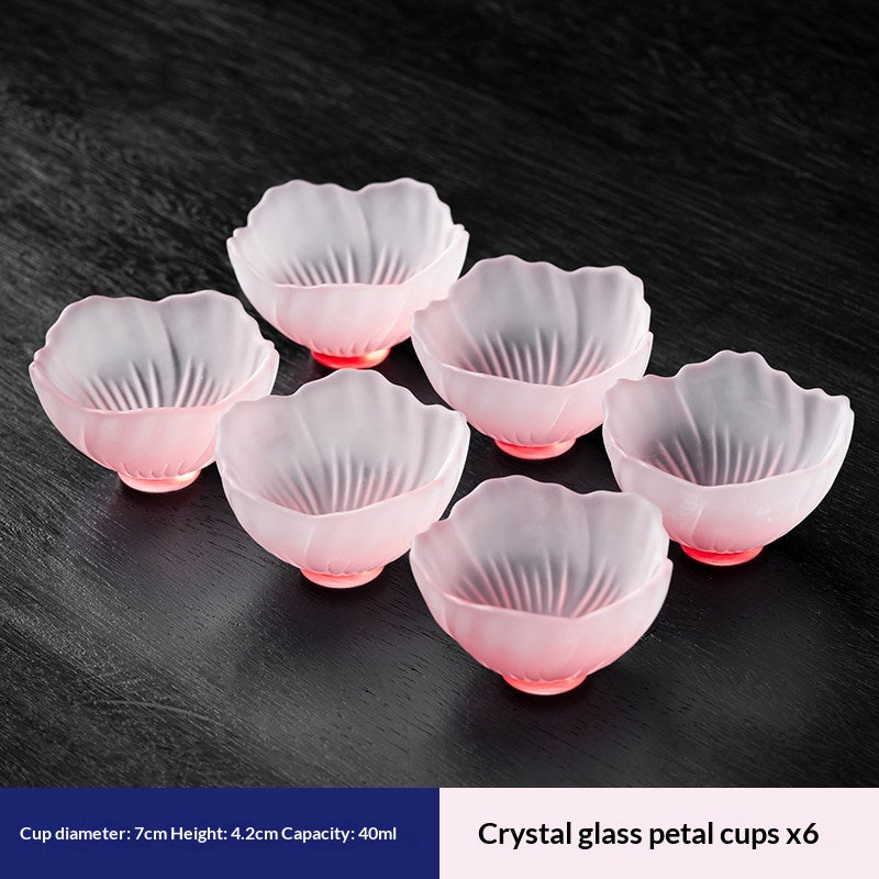Shangqi Glazed Glass Peony Tea Cup, Fresh And Chic