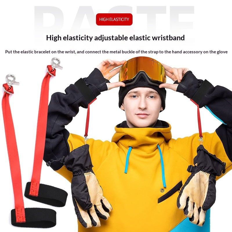 Outdoor Sports Ski Gloves With An Anti-loss Lanyard