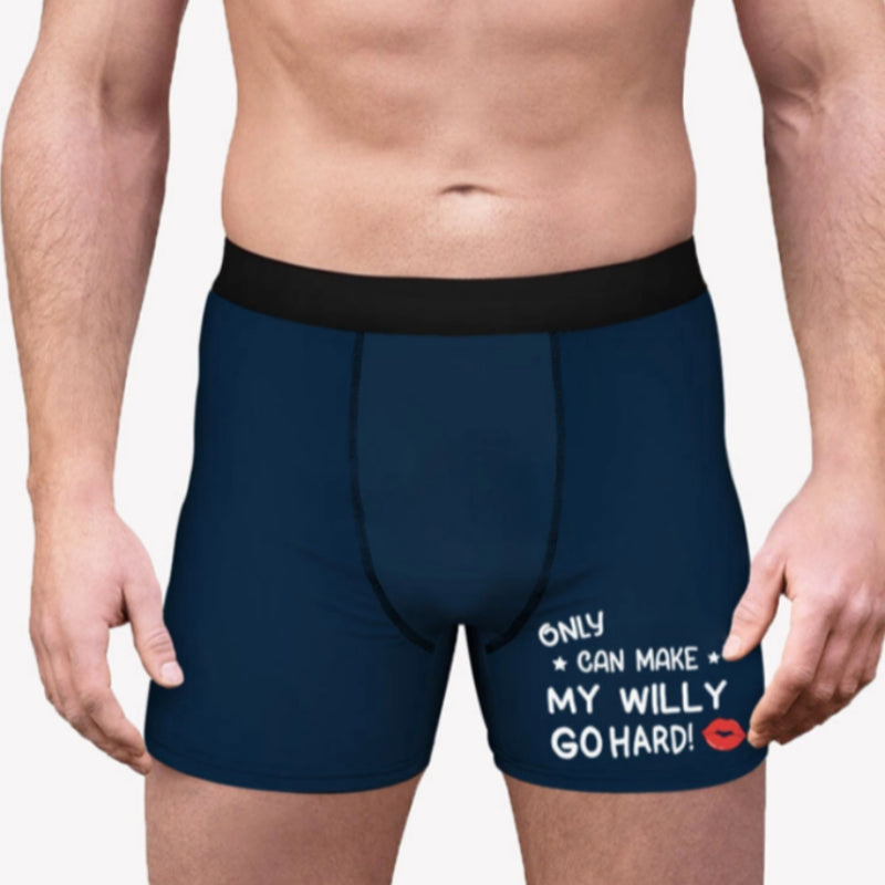 Only Wife Can Make Me Go Hard Personalized Boxer Funny Gift For Him Custom Photo