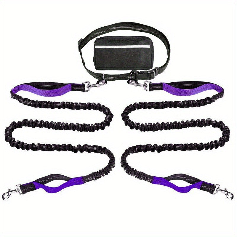 Reflective Pet Running Leash Waist Pack Set