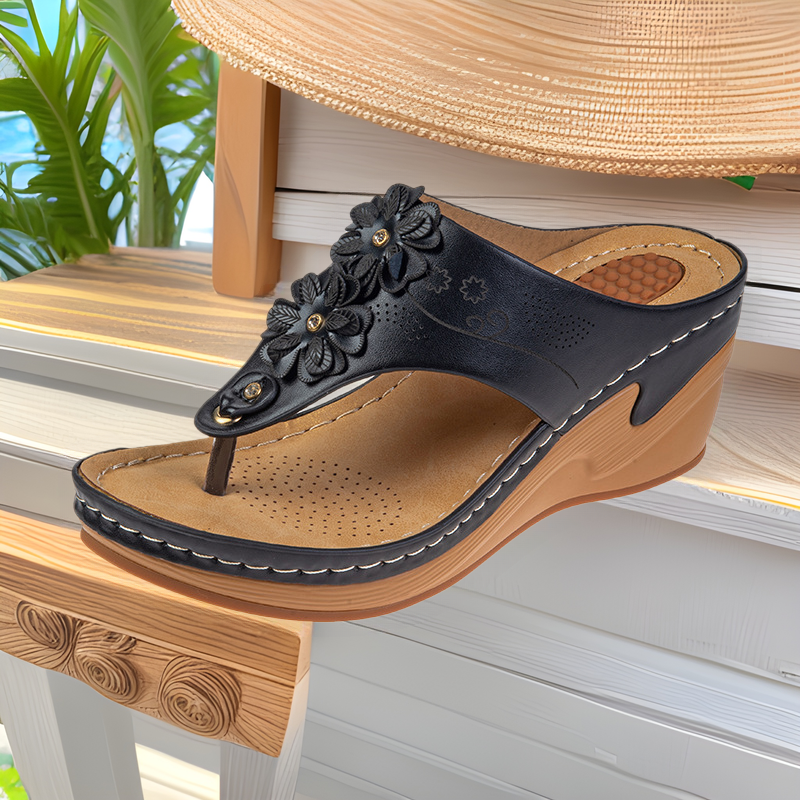 Womens Non-Slip Slippers With Thick Sole And Massage Beads