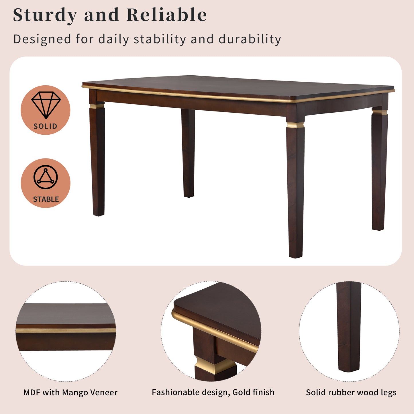 6 Piece Kitchen Dining Table Set, 60  Rectangular Table And 4 High-Back Tufted Chairs  1 Bench For Dining Room And Kitchen  Espresso  OLD