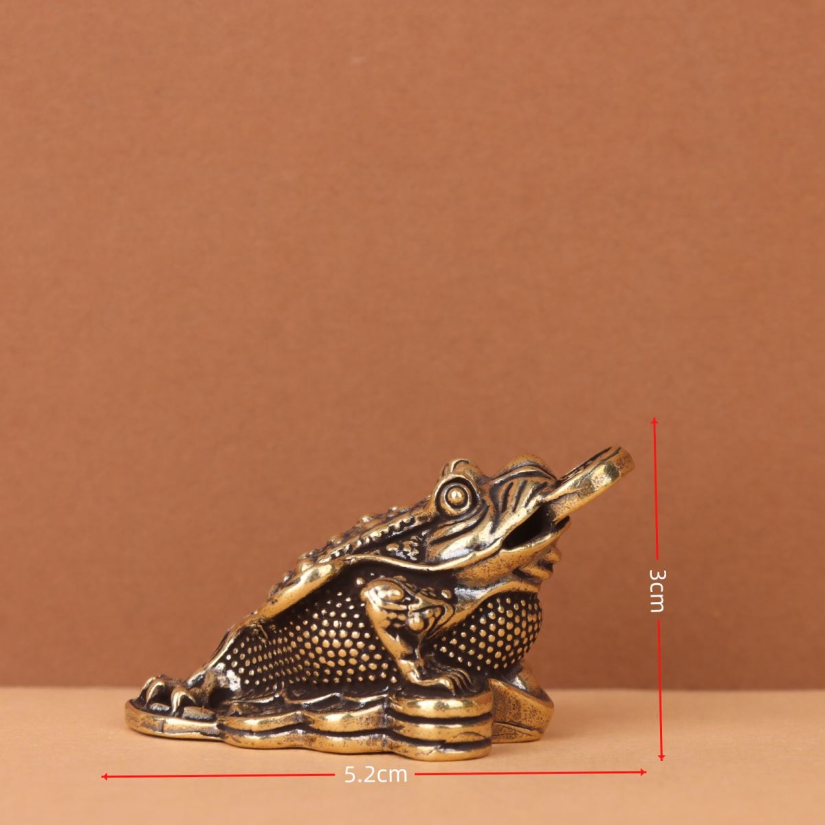 Pure Brass Money-attracting Coin And Golden Toad Ornament Tea Pet