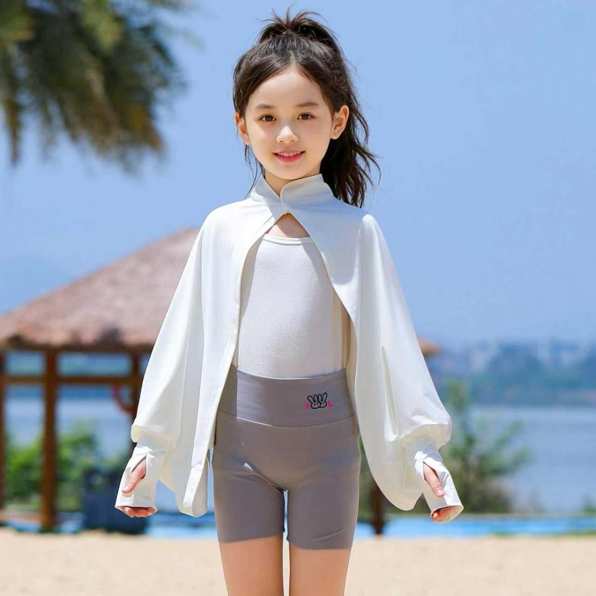 Kids Breathable Sun-Protection Shirt Shawl And Outdoor Sun-Blocking Cape