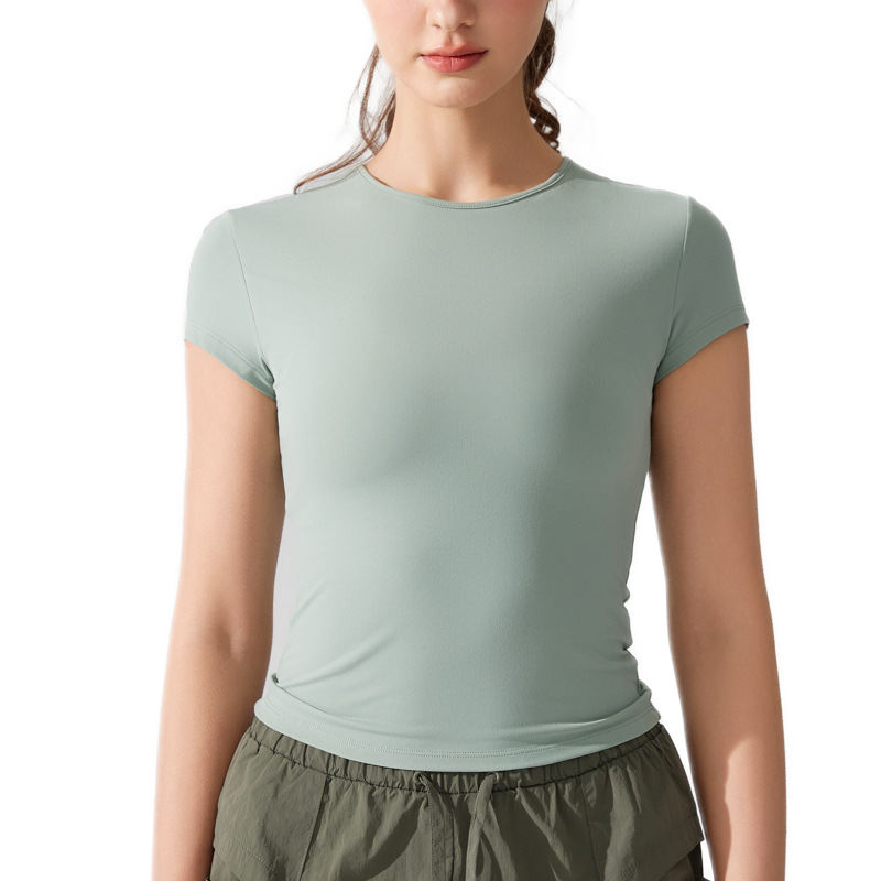 Round-neck Casual Sports Short-sleeve Breathable Quick-drying Yoga T-shirt Tank Top
