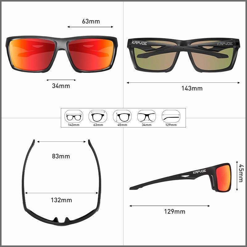 Mens And Womens Windproof Square-frame Outdoor Sunglasses