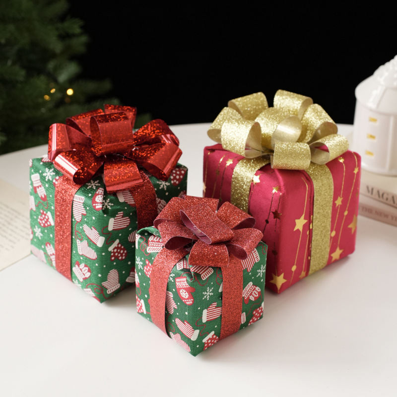 Foam Christmas Decorations Tabletop Ornaments Gift Box